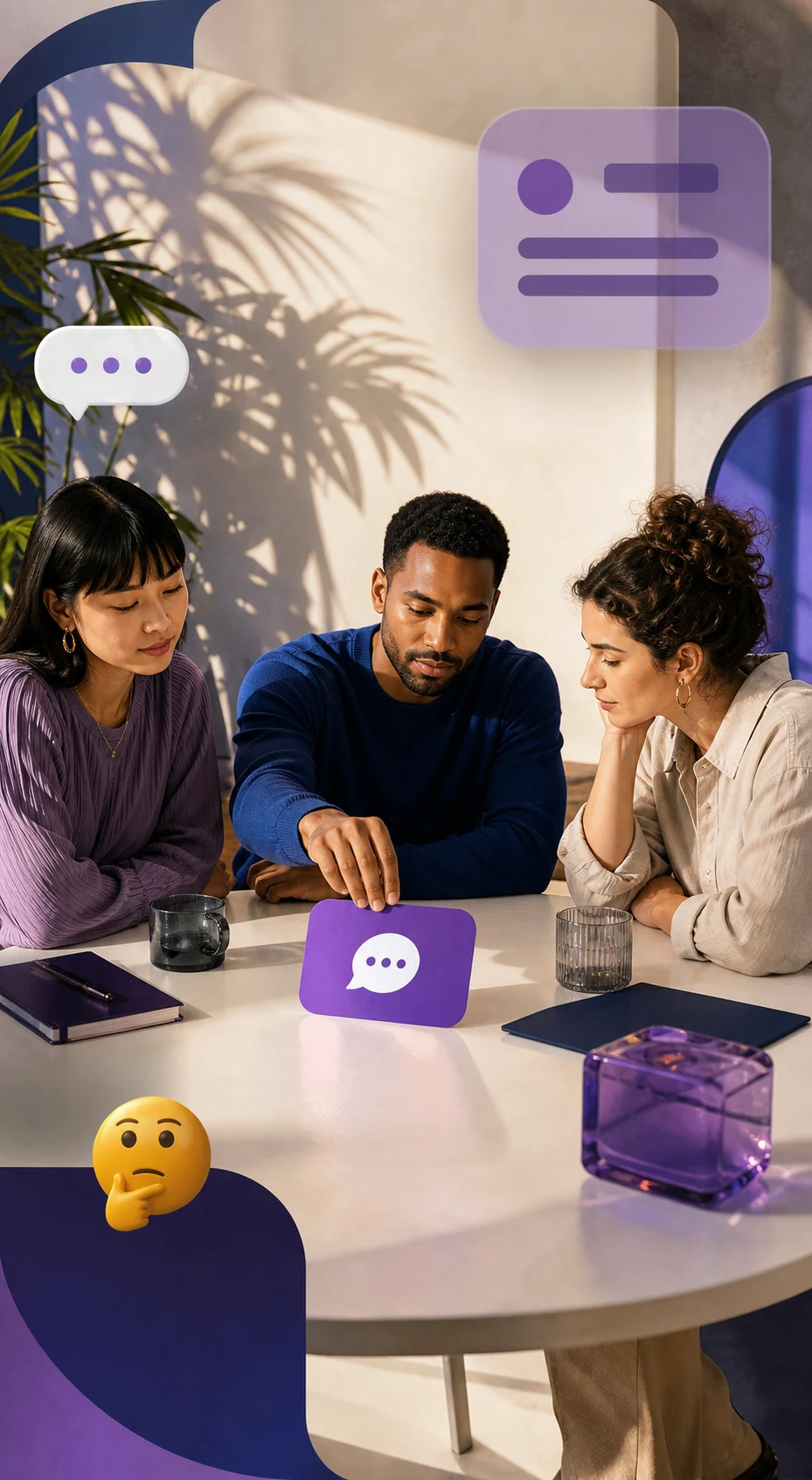Colleagues beginning a thoughtful feedback conversation
